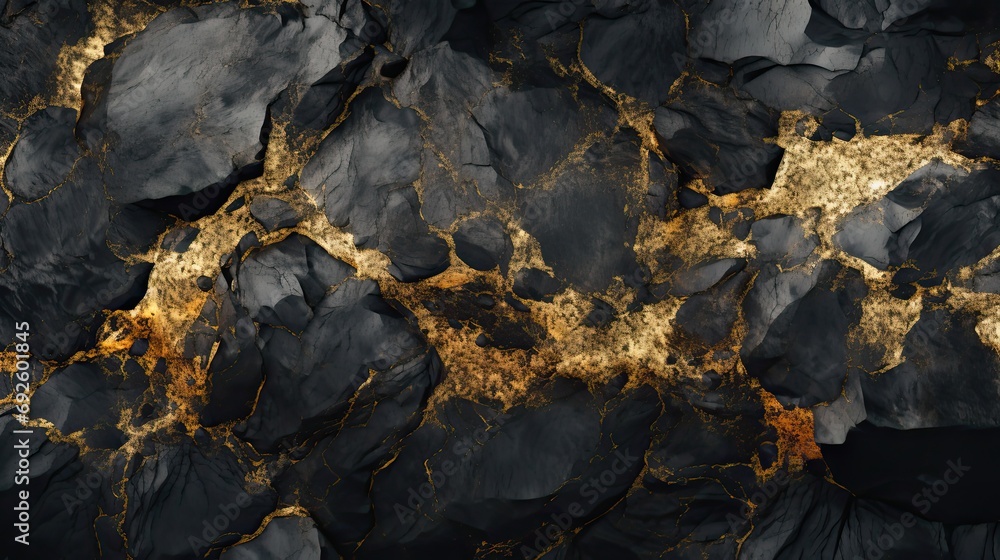 Black and gold abstract lava stone texture background Black and gold abstract lava stone texture background