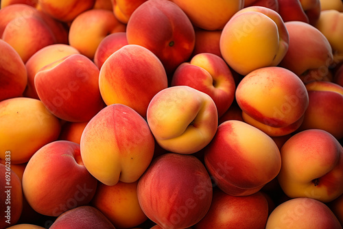 lots of delicious fresh peaches