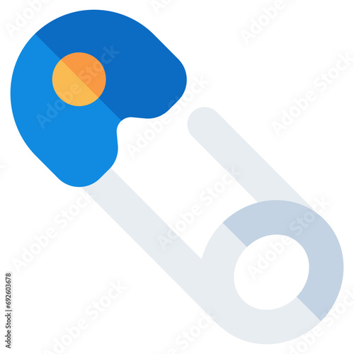 A colored design icon of safety pin