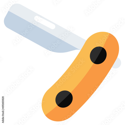 An icon design of straight razor 