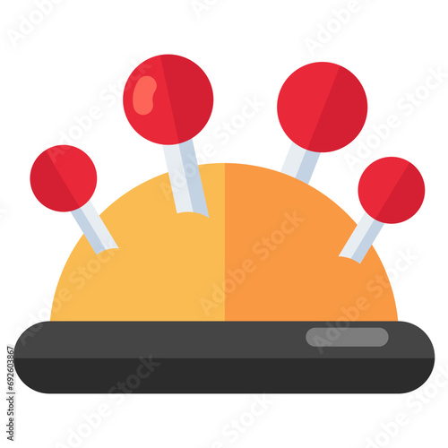 Pin cushion icon in trendy style