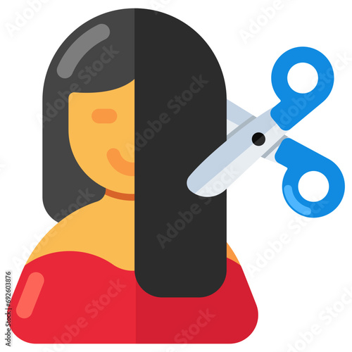 Premium download icon of hair cutting 