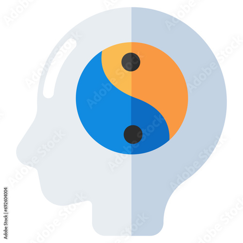 An editable design icon of yin yang