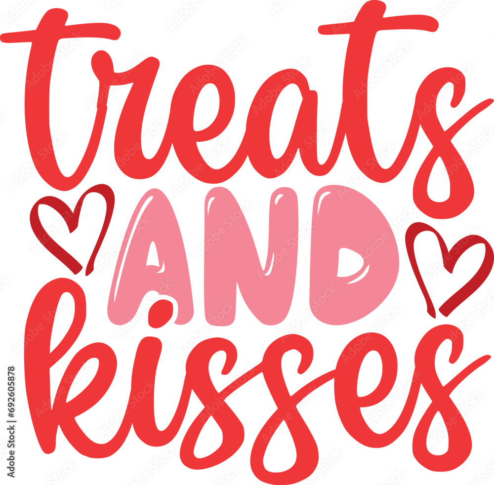Treats And Kisses - Valentine's Dog Illustration
