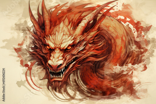 Mouth legend rage imagination tattoo fantasy cruel background mythology spirit wolf