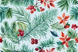 christmas background with holly berries