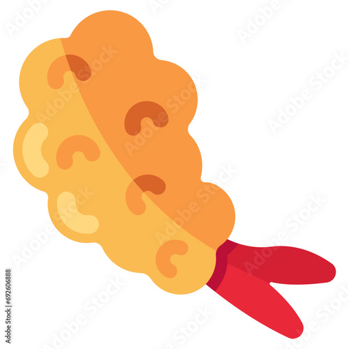 Editable design icon of fried shrimp 