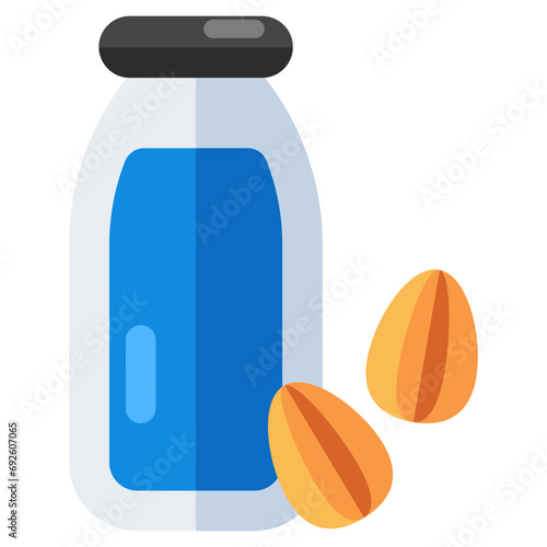 An icon design of almond milk bottle