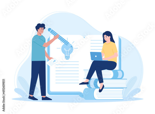 online home education training courses concept flat illustration
