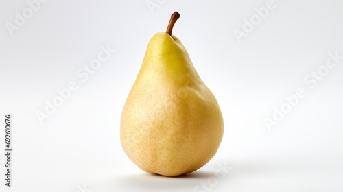 a standalone pear, its form delicately outlined against a pristine white backdrop.
