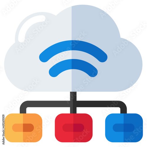 Editable design icon of cloud wifi