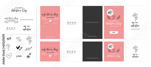 Valentine event corporate greeting graphic design template with Hand drawn vector illustration _ Valentine's day 