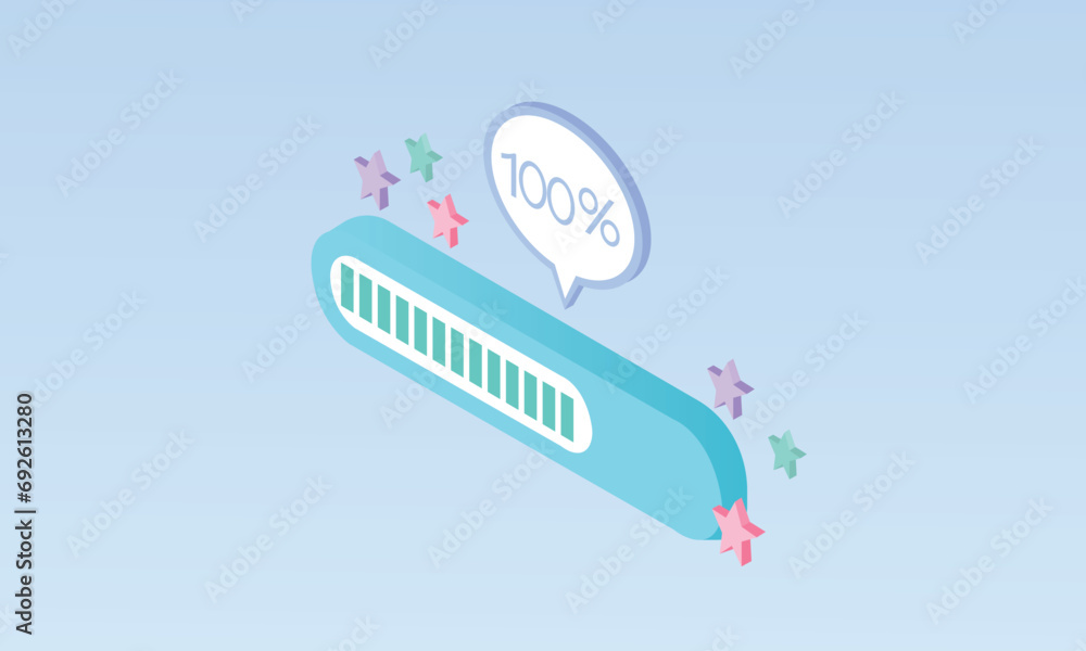 Naklejka premium 3d loading bar icon.on pastel background.3d handmade.3d vector icon for technology,business illustration.