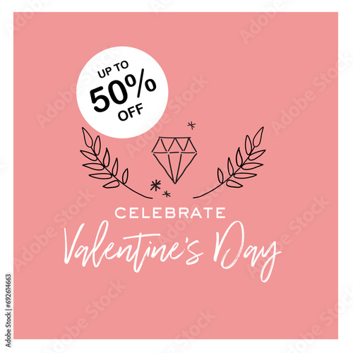  Valentine event corporate greeting graphic design template with Hand drawn vector illustration _ Valentine's day 