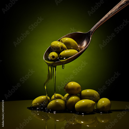 	
A Sprig of Freshness Green Olives Graced with Leaves