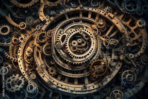 background with gears and cogs photo