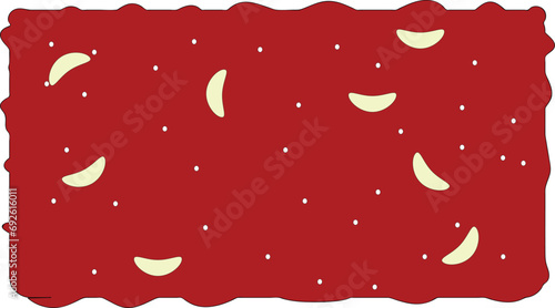 red halwa piece with nuts 