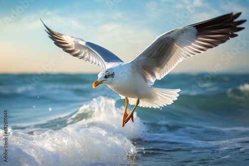 Ocean's Majesty Graceful Seagull Flight © MT Studio