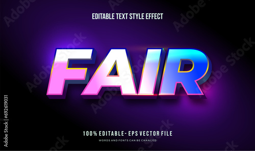 Editable text effect gradient vibrant shiny color. Text style effect. Editable fonts vector files photo