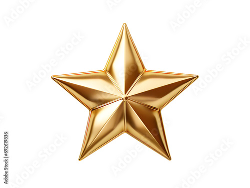 Golden Star Ornament  A Glimmering Christmas Decoration  isolated on a transparent or white background