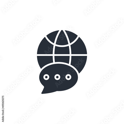 Language icon. vector.Editable stroke.linear style sign for use web design,logo.Symbol illustration.