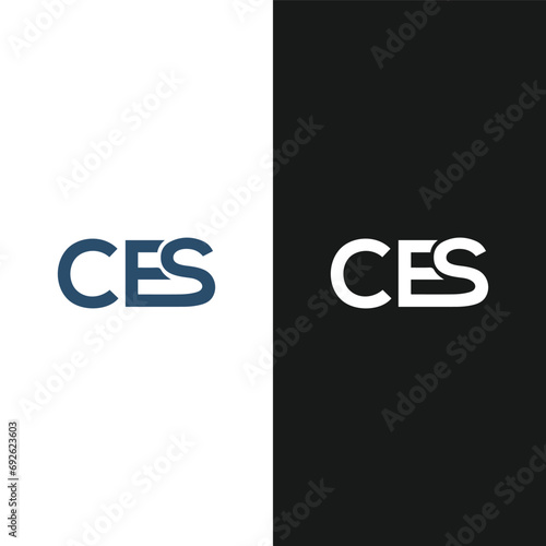 CES logo. C E S design. White CES letter. CES, C E S letter logo design. Initial letter CES linked circle uppercase monogram logo. C E S letter logo vector design. 