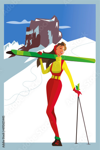 donna in montagna