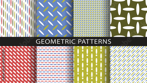 Set of geometric seamless patterns.