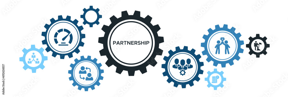 Partnership banner web icon vector illustration concept with icon of ...
