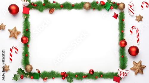 Christmas frame for holiday decoration and festive winter comeliness