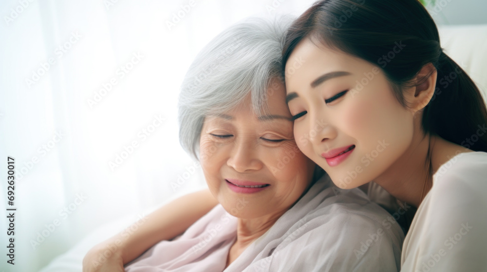 Happy senior woman enjoying in daughter's affection on Mother's day. Happy senior woman enjoying in daughter's affection on Mother's day.