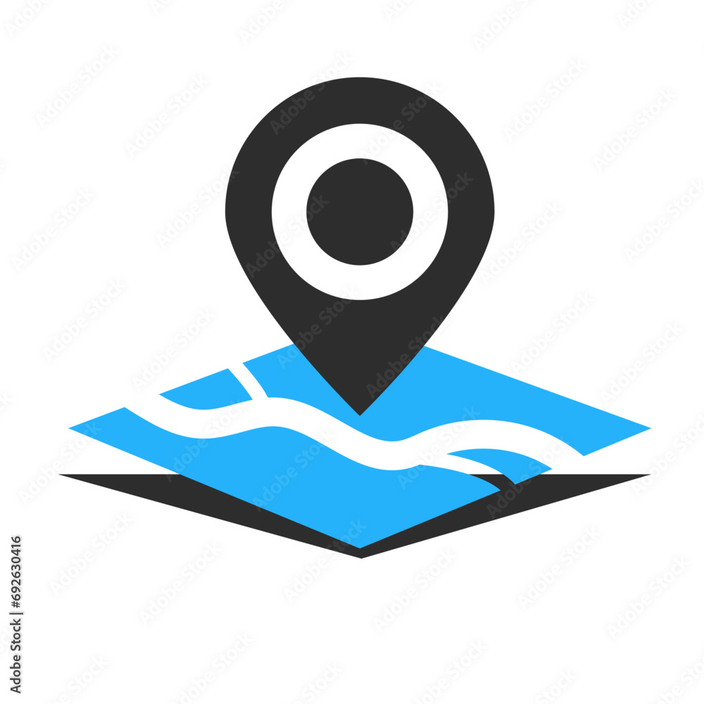 Map pointer icon, map pin location icon vector illustration isolated on ...