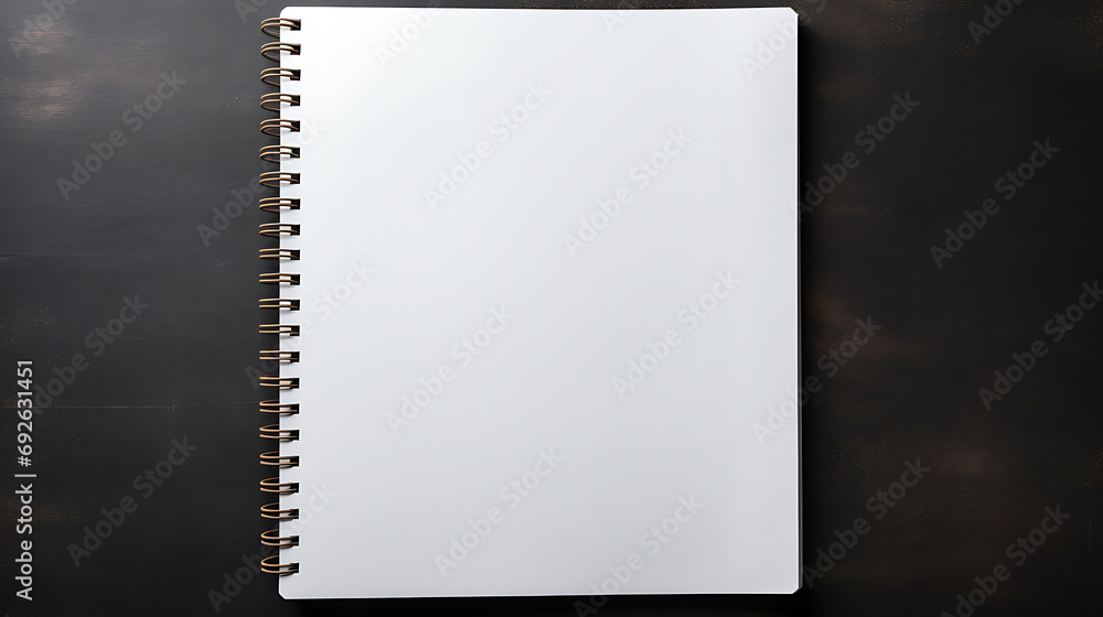 Mock-up magazine or catalog on black chalkboard. Blank page or notepad on black table background. Blank page or notepad for mockups or simulations. Generative Ai Mock-up magazine or catalog on black chalkboard. Blank page or notepad on black table background. Blank page or notepad for mockups or simulations. Generative Ai