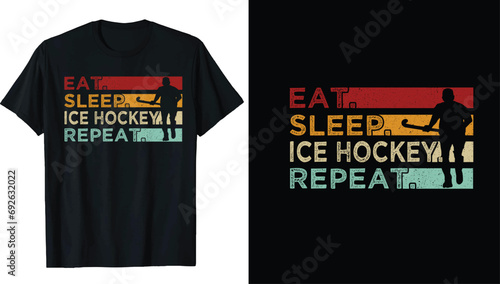 Ice hockey puck and broken stick t-shirt print vector template.Ice hockey t-shirt design Vector, Hockey, typography, vector, graphic, illustration, t-shirt design custom design mockup