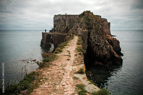 Berlengas Islands. Peniche, the waters of the Atlantic and the Fort of San Juan Bautista photo