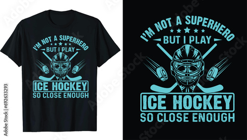 Ice hockey puck and broken stick t-shirt print vector template.Ice hockey t-shirt design Vector, Hockey, typography, vector, graphic, illustration, t-shirt design custom design mockup
