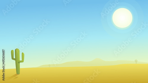 Desert landscape under blazing sun