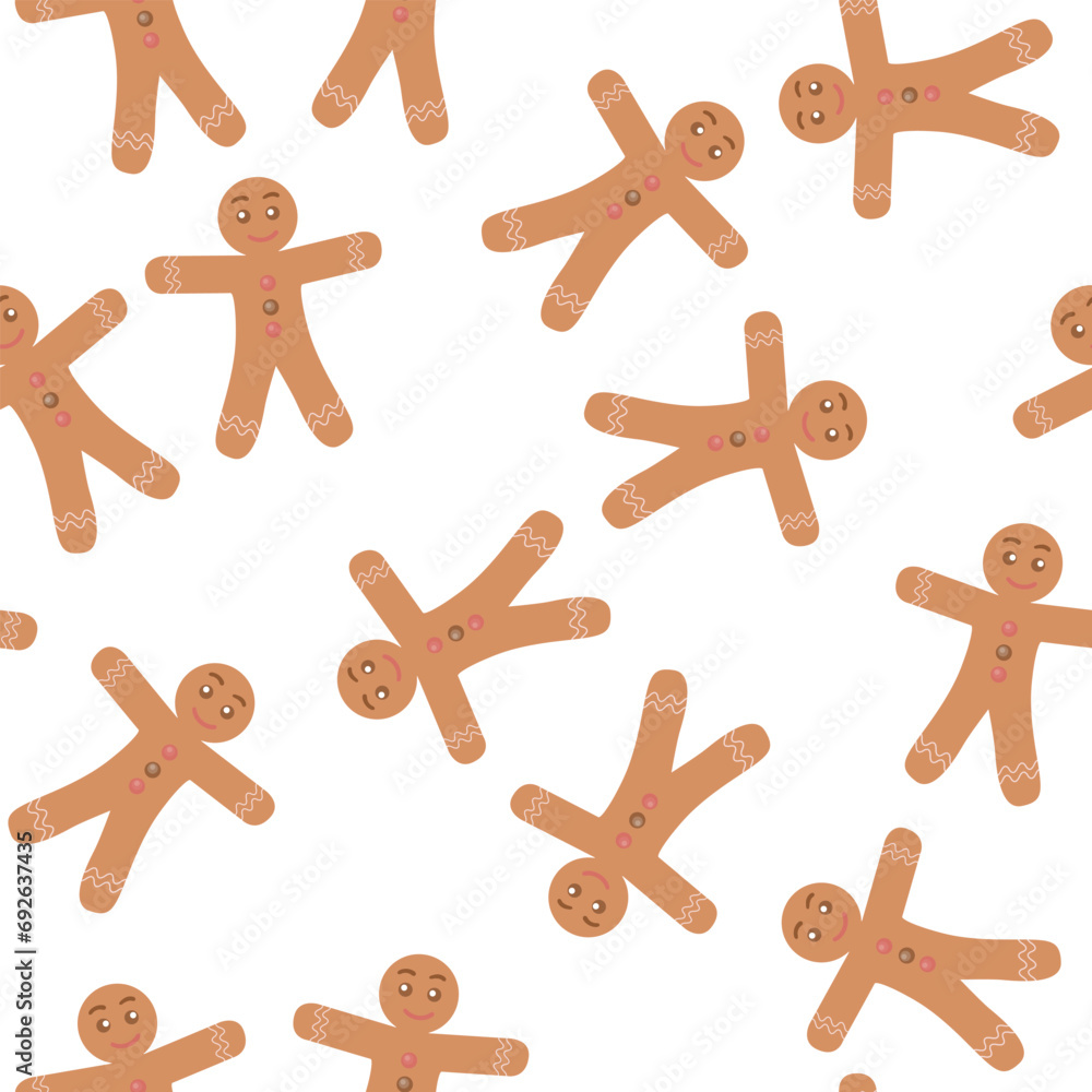 Gingerbread man cookies vector seamless pattern Gingerbread man cookies vector seamless pattern