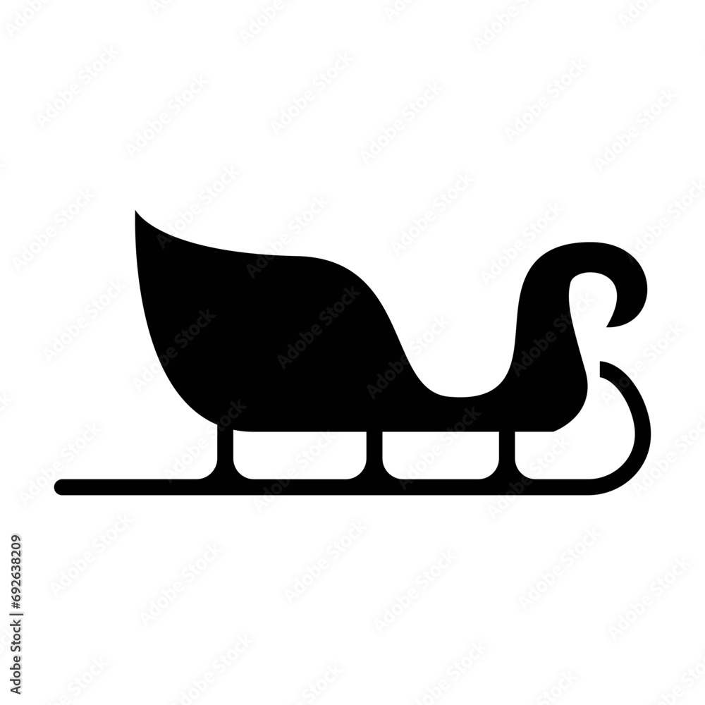 Santa sleigh silhouette on the white background Santa sleigh silhouette on the white background