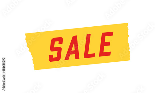 黄色いマスキングテープに赤いSALEの文字 - セール･特価･割引のイメージ素材