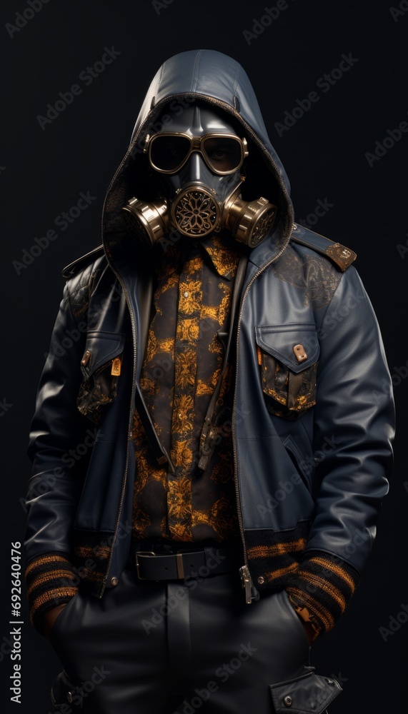 Men's fashion show in protective clothing of the future, chemical protection from radiation and smoke. Men's fashion show in protective clothing of the future, chemical protection from radiation and smoke.