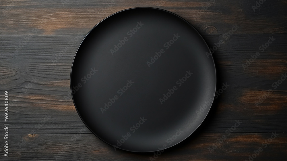 A ceramic plate on a black background A ceramic plate on a black background