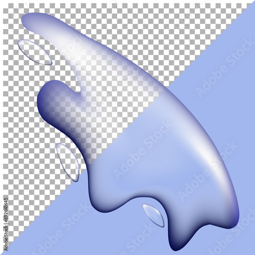 realistic drops of water on transparent and blue background