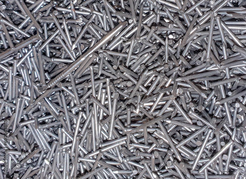 Many metal nails for wood Many metal nails for wood