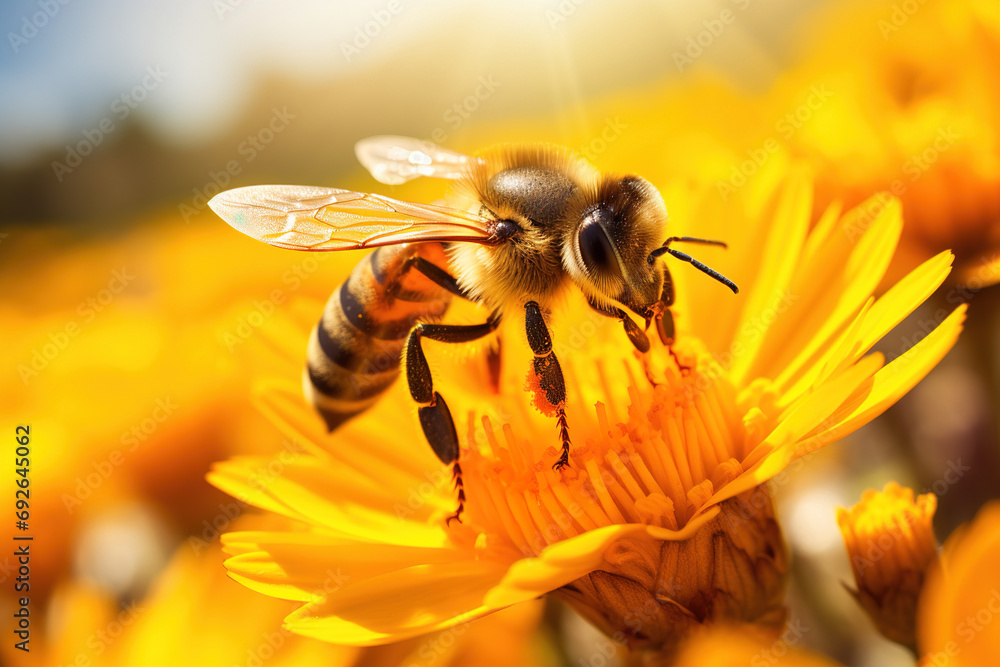 bee on a flower. Generative Ai