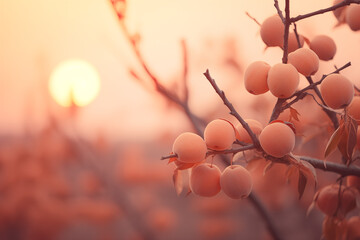 Crédence de cuisine Pantone 2024 Peach Fuzz Soft focus of a peach fuzz colored sky during golden hour  © Anna