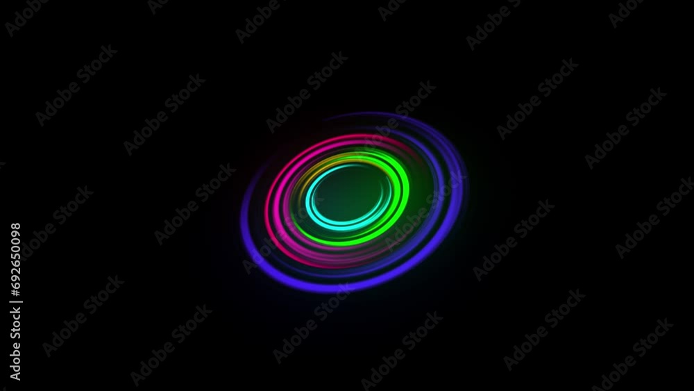 Neon circles on a black background Neon circles on a black background