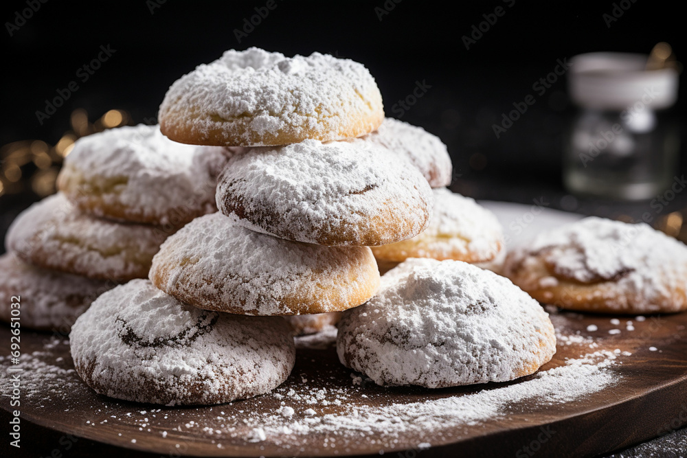 homemade cookies sprinkled with powdered sugar homemade cookies sprinkled with powdered sugar