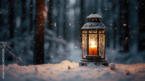 Snowy Serenity: Christmas Lantern Glow