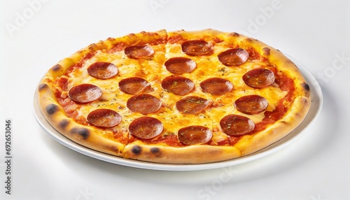 Pepperoni pizza on close up